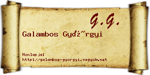 Galambos Györgyi névjegykártya