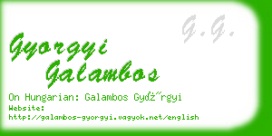 gyorgyi galambos business card